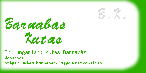 barnabas kutas business card